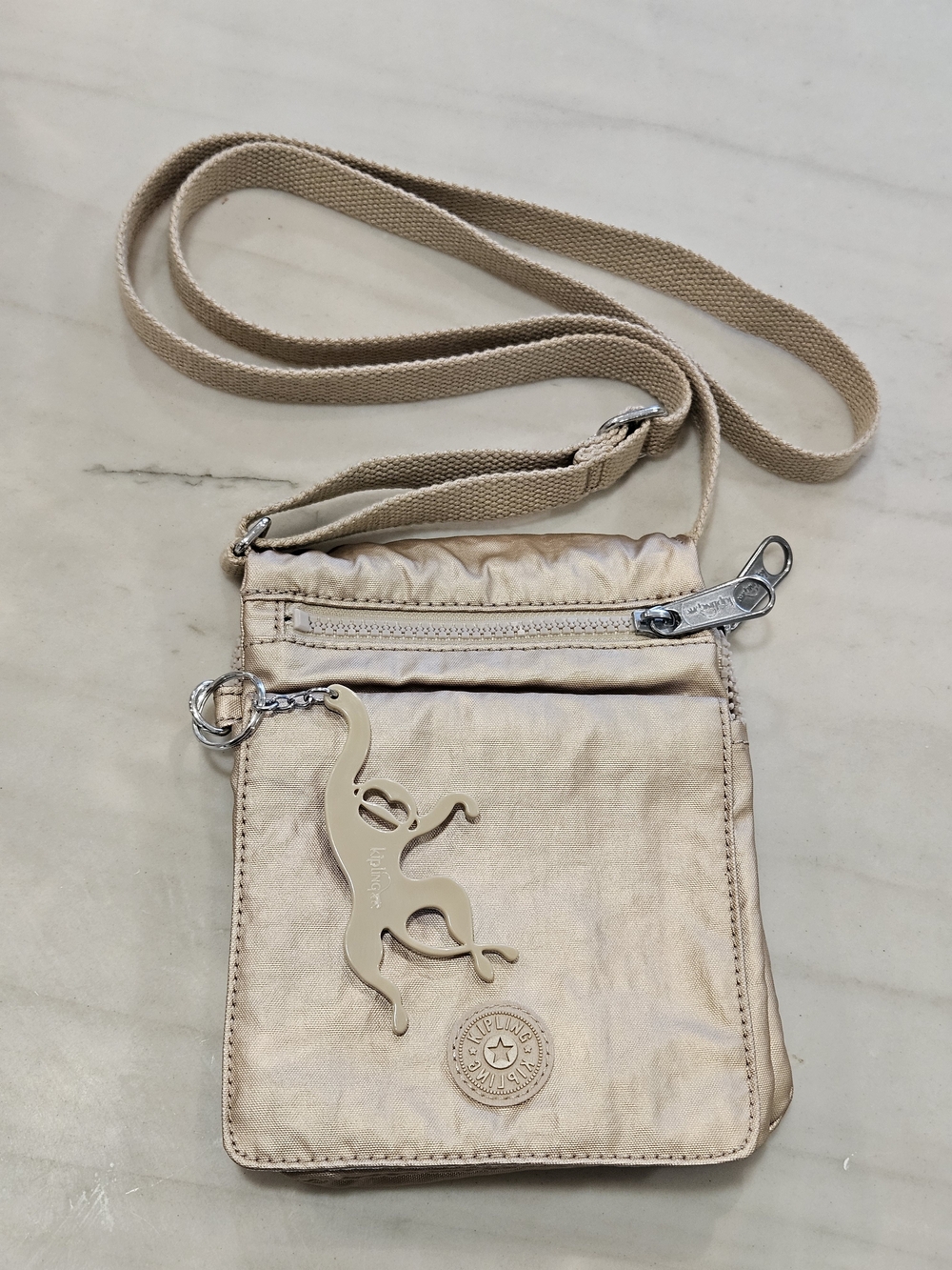 Kipling New Eldorado Mini Crossbody Travel Bag - Metallic Gold